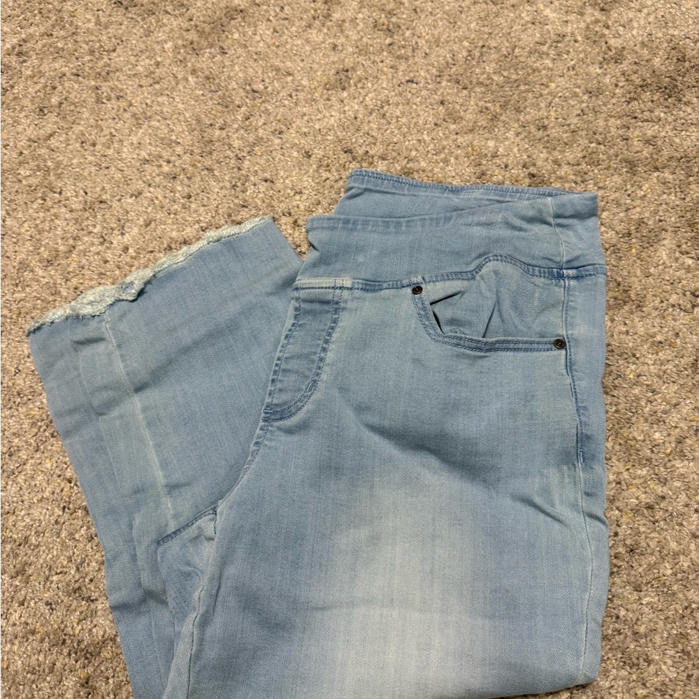 Belle by Kim Gravel Primabelle cropped denim jeggings, 14P